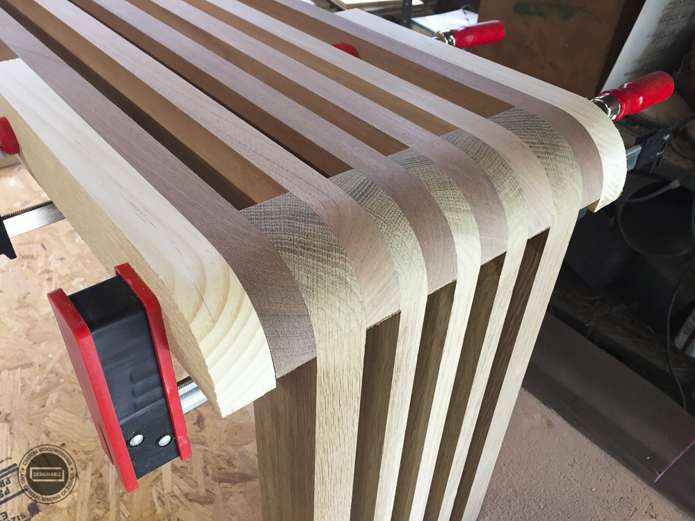 designable slat table leg joint detail after shaping
