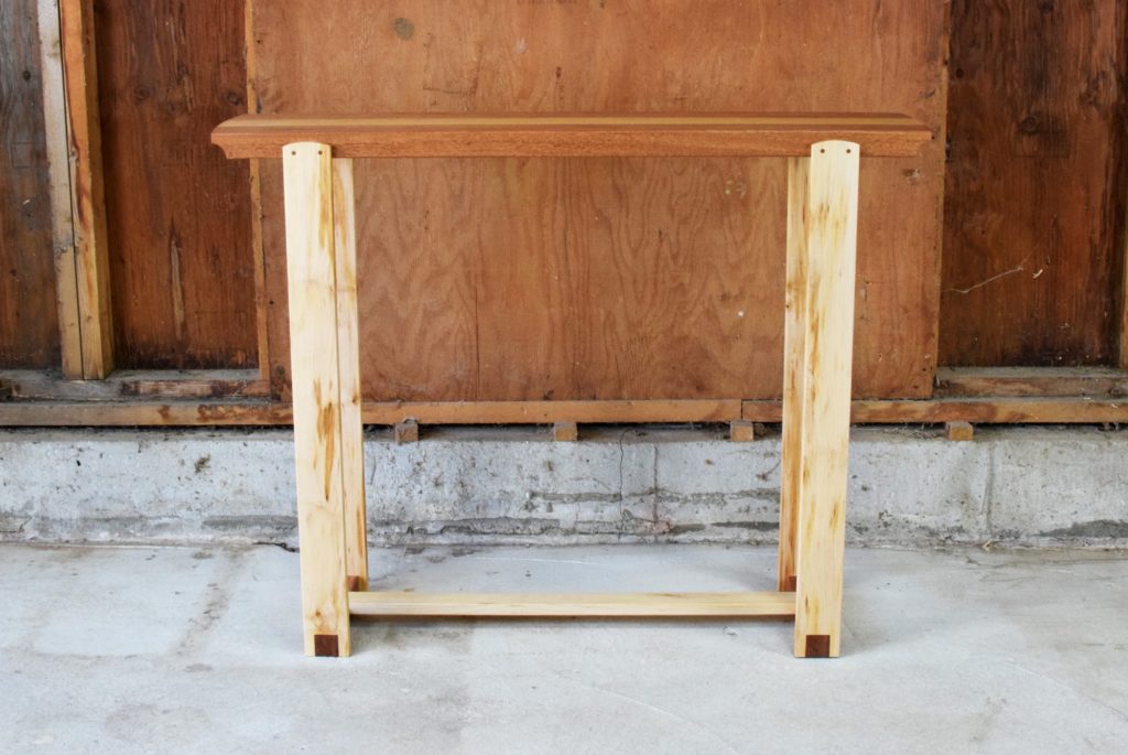 Mahogany and Maple Console Table